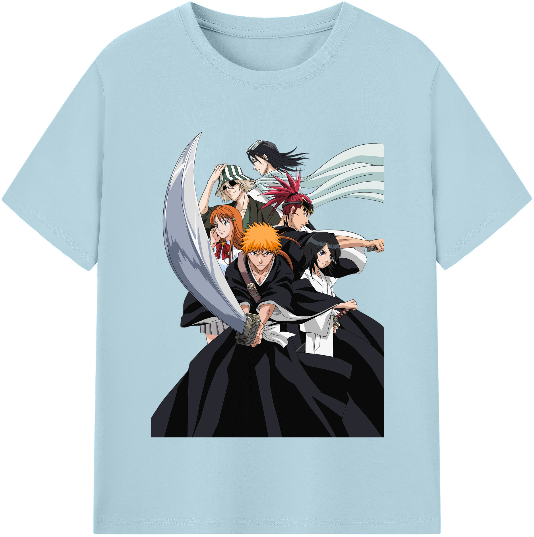 （画像用） ブリーチ 黒崎一護（くろさき いちご）BLEACH Kurosaki Ichigo 綿100％半袖Tシャツ（フロントプリント）